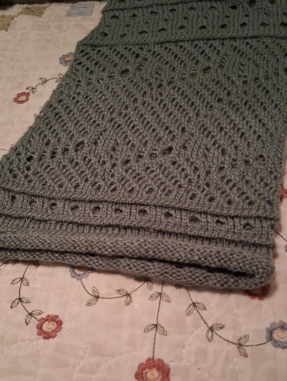 Green Open-Knit Sweater - Picture 6 of 6